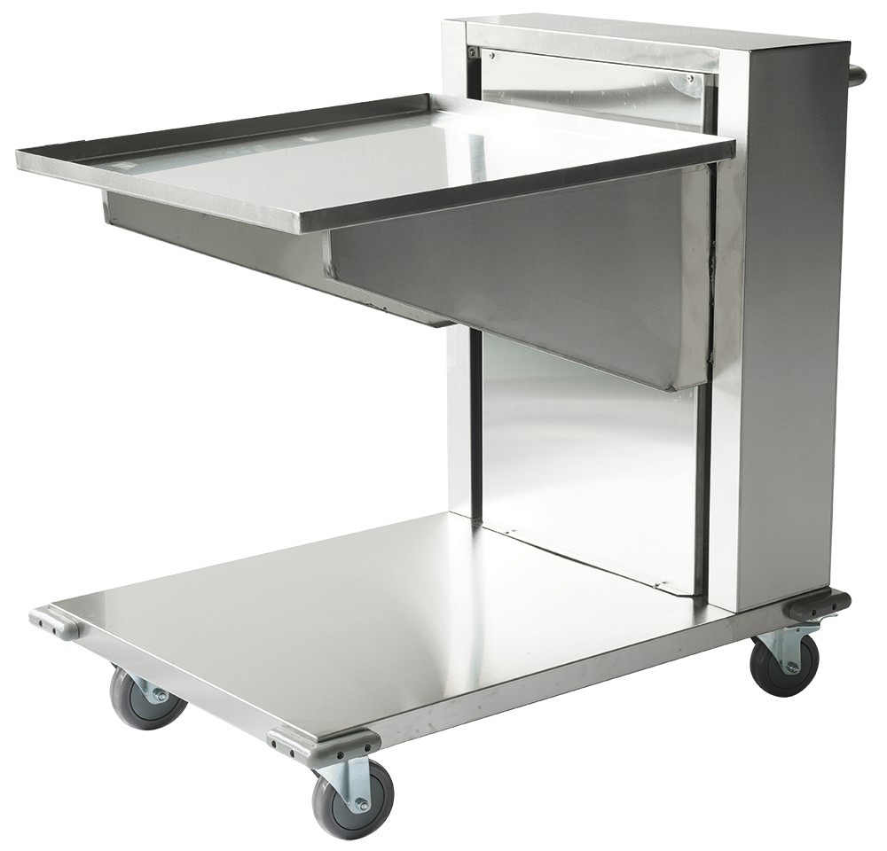 Carro inox con sistema de elevación de bandejas