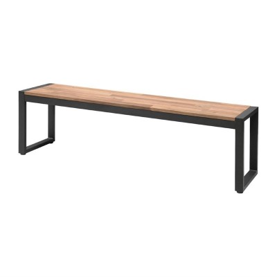 Banco industrial de acero y madera de acacia Bolero de 1600mm (Pack de 2)