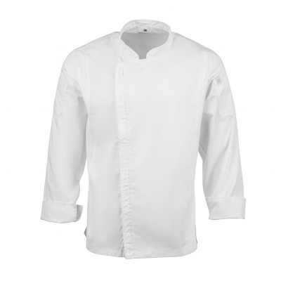 Casaca Chefworks Hartford ligera manga larga con cremallera color blanco - Talla XS