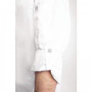 Casaca Chefworks Hartford ligera manga larga con cremallera color blanco - Talla M