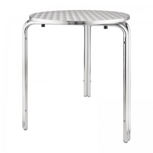 Mesa bistro redonda apilable Bolero 60cm acero inoxidable