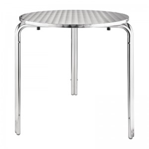 Mesa bistro redonda apilable Bolero 70cm acero inoxidable