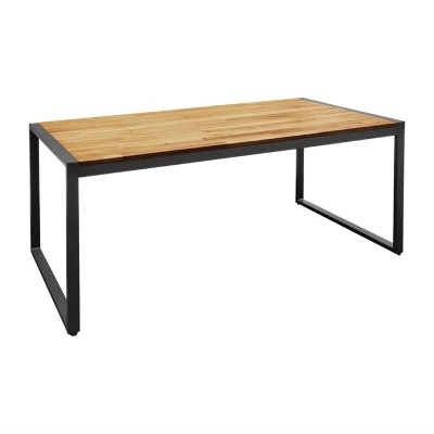 Mesa rectangular industrial de madera de acacia y acero Bolero de 1800mm