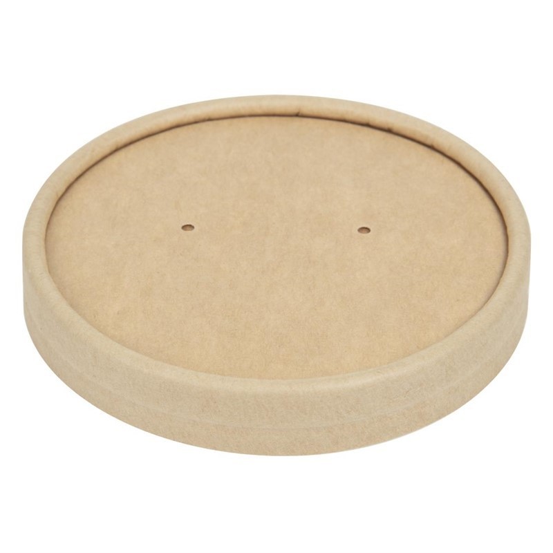 Tapa para vaso bebidas calientes reciclable Colpac papel kraft apta para microondas 225ml y 350ml