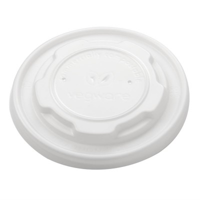 Tapas planas compostables Vegware para recipientes de comida caliente 230ml