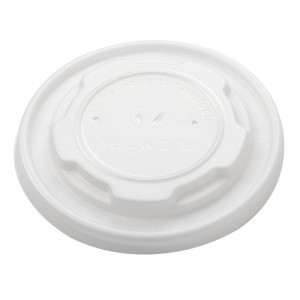 Tapas planas compostables Vegware para recipientes de comida caliente 230ml