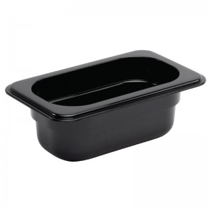 Contenedor Gastronorm policarbonato un noveno 65mm negro Vogue