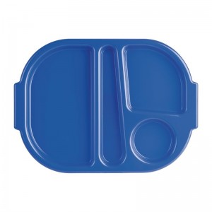 Bandeja pequeña de policarbonato Kristallon azul con compartimentos 322mm