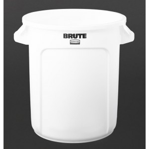 Contenedor Rubbermaid Brute cilíndrico blanco - 38Ltr