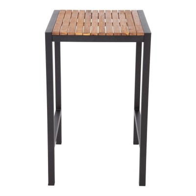 Mesa cuadrada para bar de acero y madera de acacia Bolero de 600mm