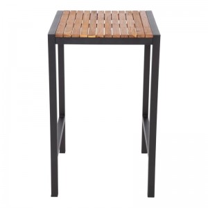 Mesa cuadrada para bar de acero y madera de acacia Bolero de 600mm