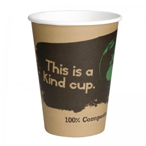 Vaso compostable de una sola pared para bebidas calientes 340ml Fiesta Green