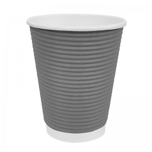 Vaso pared ondulada para bebidas calientes color carbón Fiesta 225ml (Caja 25)