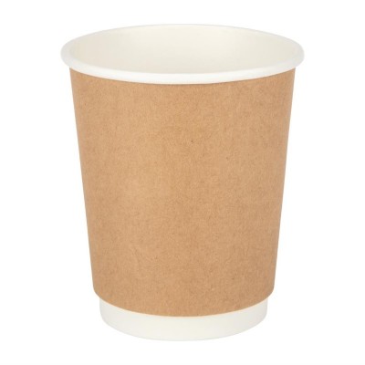 Vaso doble pared para bebidas calientes papel kraft Fiesta 225ml (Caja 25)