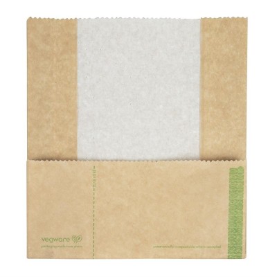 Bolsa compostable para panini Vegware papel kraft (Caja 500)