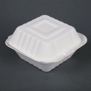 Envase compostable de bagazo para hamburguesa Fiesta Green 149mm