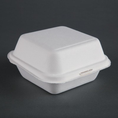 Envase compostable de bagazo para hamburguesa Fiesta Green 153mm