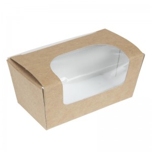 Caja compostable pequeña para pasteles Colpac papel kraft con ventanilla (Caja 500)