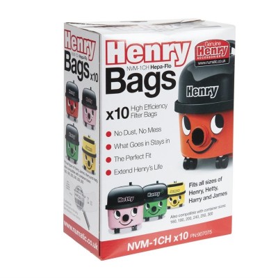 Bolsa de recambio para polvo aspiradoras Henry Numatic (Caja 10)