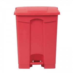 Cubo de basura a pedal Jantex rojo 65Ltr