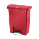 Cubo residuos Rubbermaid pedal frontal 30L rojo