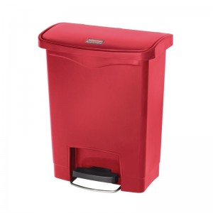 Cubo residuos Rubbermaid pedal frontal 30L rojo