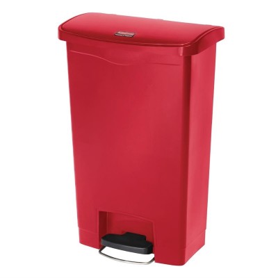 Cubo residuos Rubbermaid pedal frontal 50L rojo