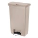 Cubo residuos Rubbermaid pedal frontal 50L beige