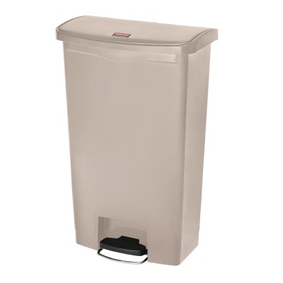 Cubo residuos Rubbermaid pedal frontal 68L beige