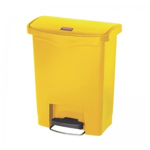 Papelera a pedal Rubbermaid Slim Jim amarilla 30Ltr