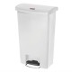 Papelera a pedal Rubbermaid Slim Jim blanca 50Ltr