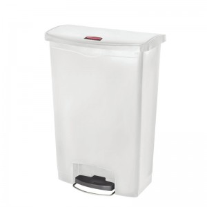 Papelera a pedal Rubbermaid Slim Jim blanca 90Ltr