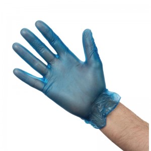 Guantes de vinilo empolvados Vogue azules L