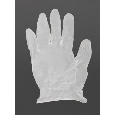 Guantes de vinilo sin polvo Vogue transparentes L