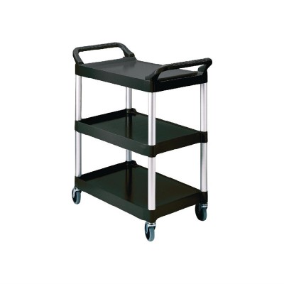 Carrito de servicio compacto Rubbermaid negro