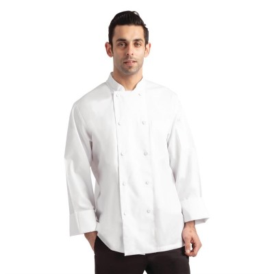 Casaca de chef Calgary Chefworks unisex blanca Cool Vent. Talla L