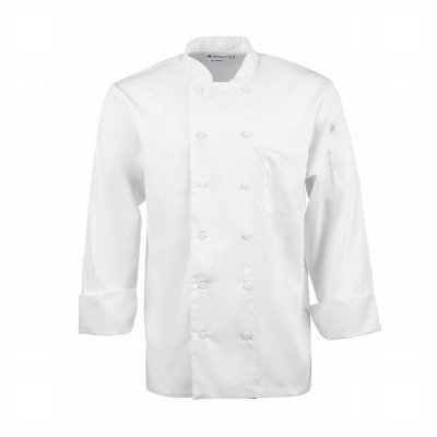 Casaca de chef Calgary Chefworks unisex blanca Cool Vent. Talla L