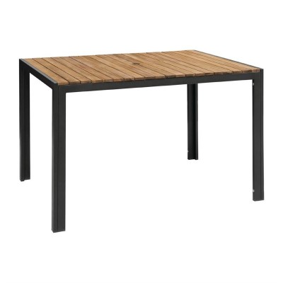 Mesa rectangular de madera de acacia y acero de 1200mm