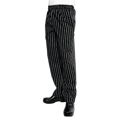 Pantalón ancho chef Chef Works rayas blancas y negras Talla S