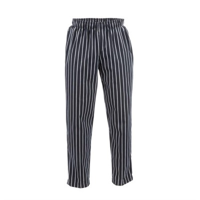 Pantalón ancho chef Chef Works rayas blancas y negras Talla S