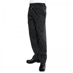 Pantalones. Pantalón ancho chef Chef Works rayas blancas y negras Talla XL