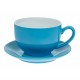 Platos taza café. Plato Olympia para tazas de 227ml y 341ml azul (Caja 12)