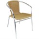 Sillones. Silla con brazos Bolero aluminio-polietileno natural (Juego 4)