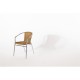 Sillones. Silla con brazos Bolero aluminio-polietileno natural (Juego 4)