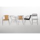 Sillones. Silla con brazos Bolero aluminio-polietileno negro (Juego 4)