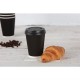 Tapas. Tapa negra para vasos bebidas calientes Fiesta 340ml y 455ml (Caja 50)