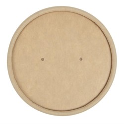 Tapas. Tapa para vaso bebidas calientes reciclable Colpac papel kraft apta para microondas 225ml y 350ml