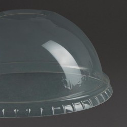 Tapas. Tapa abovedada compostable para vasos de bebidas frías Vegware 340ml/455ml