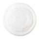 Tapas. Tapas planas compostables Vegware para recipientes de comida caliente 230ml