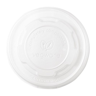 Tapas planas compostables Vegware para recipientes de comida caliente 230ml